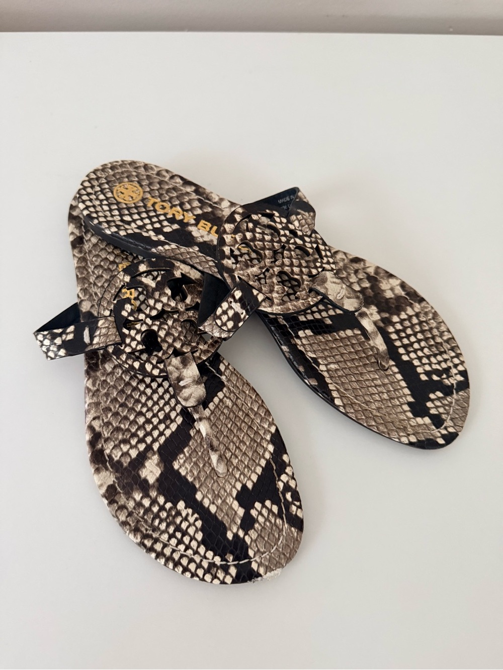 Tory Burch Miller Sandal in Snake Print - Size 8